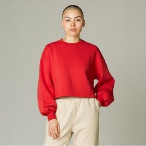 Cali BE Red Cropped Cinch Sweatshirt Size M